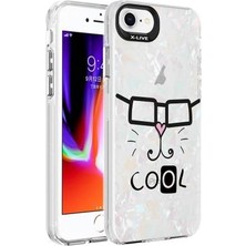 Lexroo Apple iPhone Se 2022 Kılıf Mermer Desenli Lexroo Marbello Kapak - Beyaz