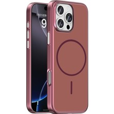 Lexroo Apple iPhone 16 Pro Max Kılıf M-Safe Şarj Özellikli Lexroo Lora Pc Kapak - Mürdüm
