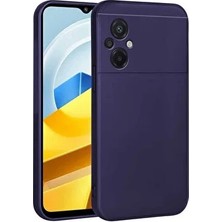 Lexroo Xiaomi Poco M5 Uyumlu Ultra Ince Yumuşak Soft Tasarım Renkli Silikon Kılıf Lacivert