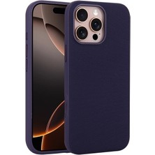 Lexroo Apple iPhone 16 Pro Kılıf M-Safe Şarj Özellikli Kumaş Tasarımlı Lexroo Miami Sert Pc Kapak - Derin Mor