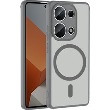 Lexroo Xiaomi Redmi Note 13 Pro 4g Kılıf M-Safe Şarj Özellikli Lexroo Babet Kapak - Gri