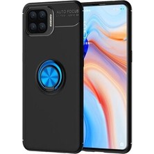 Lexroo Oppo Reno 4 Lite Kılıf Lexroo Ravel Silikon Kapak - Siyah-Mavi