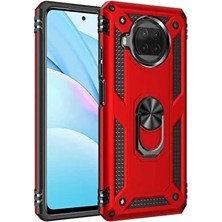 Lexroo Xiaomi Mi 10T Lite 5g Kılıf 360° Dönebilen Yüzüklü Mıknatıslı Standlı Vega Kapak Kırmızı