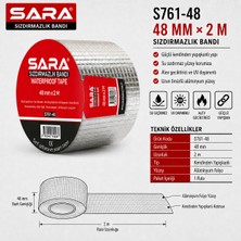 Sara S761-48 Sızdırmazlık Bandı – 48 mm x 2 M, Alüminyum Folyo Yüzeyli, Kendinden Yapışkanlı