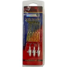 Naniwaosakashi V8 10CM 10GR 3 Jighead + 5 Silikon Yem Seti Golden Glitter