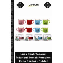 Carlburn #bardak Şık Hediyelik Dekoratif Dayanıklı Lüks Canlı Istanbul Temalı Porselen Kupa Bardak - 1 Adet