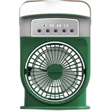 Zamerya Şarjlı 600 ml Su Hazneli Taşınabilir Masaüstü Vanilatör  Güçlü Fan ve 2000 Mah Pil Yeşil
