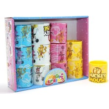 Zamerya Mickey Mouse ve Minnie Baskılı Magic Spring Stres Yayı - Standlı Karışık Renk 12'li Seti ALK3985