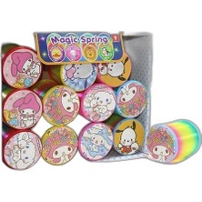 Zamerya Sanrio Karakterli Magic Spring Stres Yayı - Standlı Gökkuşağı Renkli Oyuncak Seti 12'li ALK3988