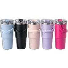 Zamerya 900 ml Taşıma Kulplu Paslanmaz Çelik Termos Mug - Vakumlu Isı Yalıtımlı Bardak ALK4631
