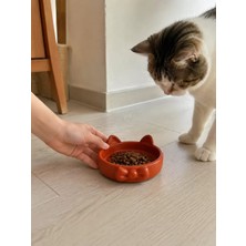 Sh Papyon Model Beton Kedi Köpek Mama ve Su Kabı 16 cm Çap - Kiremit Sh Najmaddin