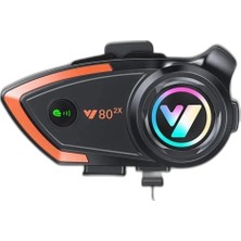 Zamerya Yeni Model Y80-2X Motosiklet Intercom 2 Kişilik Bağlantı Rgb Işıklı Bluetooth Kulaklık Seti