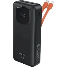 Bagajon PW-140 20.000 Mah Powerbank 22.5W Hızlı Şarj 3A Dahili Type-C Lightning Kablolu Dijital Göstergeli 2 USB