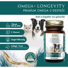 Kahu Naturals Omega+ Longevity Balık Yağı, Mikroalg, Yüksek Epa ve Dha, Kedi ve Köpek, 60 Softgel