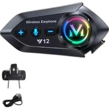Zamerya Y12  Motor Kask Kulaklık Rgb Modlu Radyolu Motosiklet Kulaklık 5.3 Bluetooth Intercom