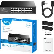 Cudy FS1016 16 Port Mbit Desktop/rackmount Yönetilemez Metal Kasa Switch