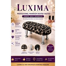 Luxima Siyah Leopar Desenli Manikür Sehpası Manikür Yastığı Kol Dayama