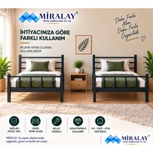 Miralay Metal 2 Katlı Bölünebilir Demonte Ranza - Siyah