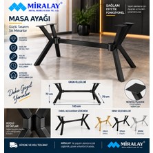 Miralay Metal Taslı Masa Ayağı -Siyah