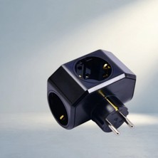 Gees Global Topraklı 3'lü Priz Fiş Siyah Yonca Plus Elektrik Kullanımı Için