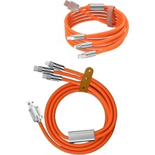 Masa Dostu 120W 3 In 1 Uyumlu Silikon Şarj Kablosu Hızlı Şarj Kablosu Tdms-07