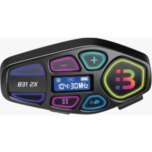 Blic B31 2x Motosiklet Kask Interkom – 2'li Eşleşme, Bluetooth, LCD Ekran, Fm Radyo, Rgb Işık, 1000MAH, IP65