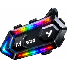 Blic Y20 Motosiklet Kask Intercom Bluetooth 5.3 – 1000 Mah, Ipx6 Su Geçirmez, 16 Mod Işıklı, Type-C