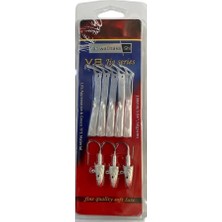 Naniwaosakashi V8 10CM 10GR 3 Jighead + 5 Silikon Yem Seti Pearl Silver
