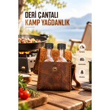 Deri Çantalı Kamp Yağdanlık, Kamp Malzemeleri, Kamp Mutfağı