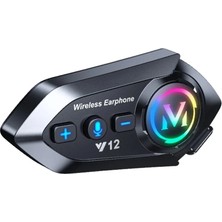 Blic Y12 Motosiklet Kask Intercom Bluetooth 5.4 Kulaklık – Işıklı, Su Geçirmez, Mikrofonlu Müzik ve Telefon Görüşme