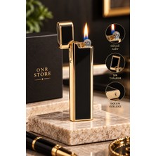 Onr Store Ince Slim Gaz Dolumlu Metal Gold Kapaklı Premium Şık Tasarım