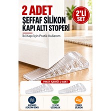 Open City 2 Adet Şeffaf Silikon Kapı Altı Stoperi Kaydırmaz Kapı Durdurucu 12 cm Kapı Sabitleyici