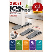 Open City 2 Adet Gri Silikon Kapı Altı Stoperi Kaydırmaz Kapı Durdurucu 12 cm Kapı Sabitleyici