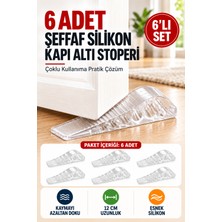 Open City 6 Adet Şeffaf Silikon Kapı Altı Stoperi Kaydırmaz Kapı Durdurucu 12 cm Kapı Sabitleyici