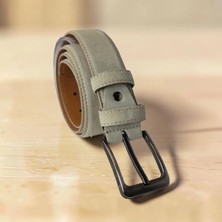 Bej Deri Süvet Erkek Klasik Günlük Kullanıma Uygun Kemer 3.5 cm (Lunas Glow)