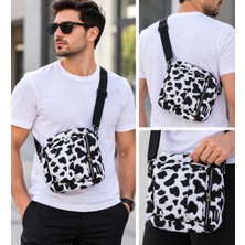 Nirvana Siyah Beyaz Desenli Unisex Omuz Çantası