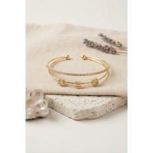 Hayat Store Yıldız Model Zirkon Taşlı Gold Renk Kadın Bileklik - Lisinya