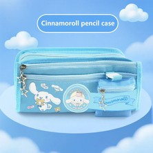 Fillikutum Sanrio Cinnamoroll Kawaii Mavi Kalem Kutusu – Yüksek Kapasiteli Çok Gözlü Kalemlik - Mavi