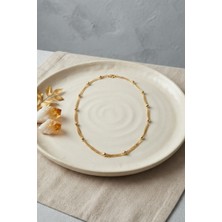 Hayat Store cm Top Zincirli Gold Renk 50 cm Kadın Kolye - Lisinya