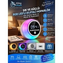 King Shark P12 Dokunmatik Rgb LED Gece Lambalı ve Çalar Saatli Bluetooth Hoparlör