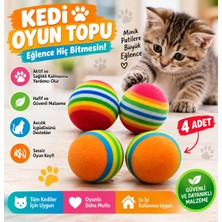 Belirtilmemiş Renkli Kedi Oyun Topu 4’lü Set – Sessiz, Hafif ve Dayanıklı Kedi Oyuncağı