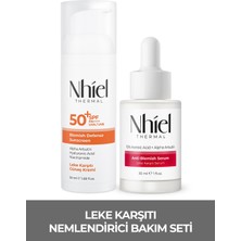 Nhiel Thermal Leke ve Kızarıklık Karşıtı Yeni Nesil Filtreli SPF 50+ Koruyucu Bakım Seti (Azelaik Asit, Alfa Arbutin)