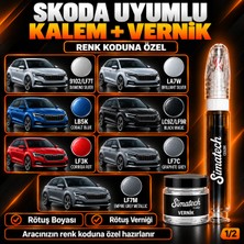 Simatechcolor Skoda 9102/LF7T Dıamond Sılver Uyumlu Rötuş Kalemi + Vernik