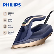 Philips Azur 8000 Serisi 3000 W Buharlı Ütü, 260 G/dk Turbo Şok Buhar, 85 G/dk Sürekli Buhar, Steamglide Elite Taban, 350 ml Hazne Damlama Önleyici!