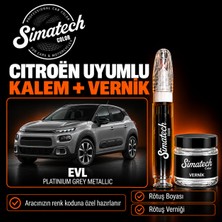 Simatechcolor Citroen Evl Platınıum Grey Metallıc Uyumlu Rötuş Kalemi + Vernik