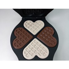 3D Tasarım Kalp Desenli Mini Waffle Makinesi Seti -Oyuncak Mutfak