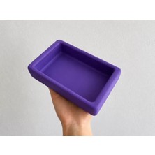 Sh Ticaret Dikdörtgen Model Beton Kedi Köpek Mama ve Su Kabı 18 x 10,5 x 4,5 cm - Mor