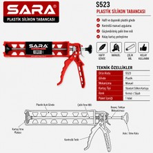Sara S523 Plastik Silikon Tabancası – Standart Kartuş Uyumlu, Manuel Kullanım