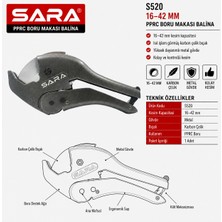 Sara S520 Balina Pprc Boru Makası – 16–42 mm Kesim Kapasitesi, Metal Gövde