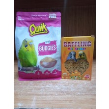 Quik 750 + 250 gr Muhabbet Kuşu Yemi+10 Adet Muhabbet Kuşu Ballı Kraker